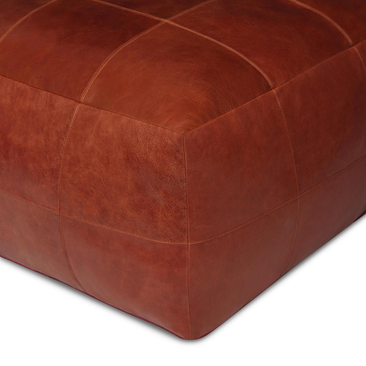 POUF 75/75/45 cm Echtleder Braun - Braun, Leder (75/45/75cm) - Furnhouse