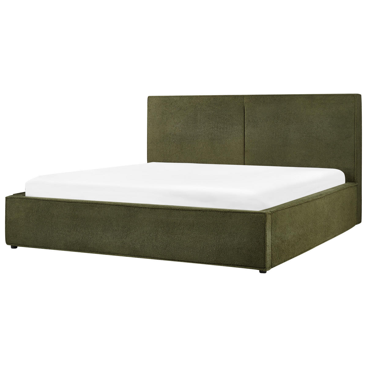BETT mit Stauraum 180/200 cm Dunkelgrün Moissac - Dunkelgrün/Schwarz, Textil (180/200cm) - Beliani