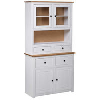HIGHBOARD Weiss 93/40,5/180 Cm Kiefernholz Panama - Weiß, Holz (40.5/180/93cm) - vidaXL