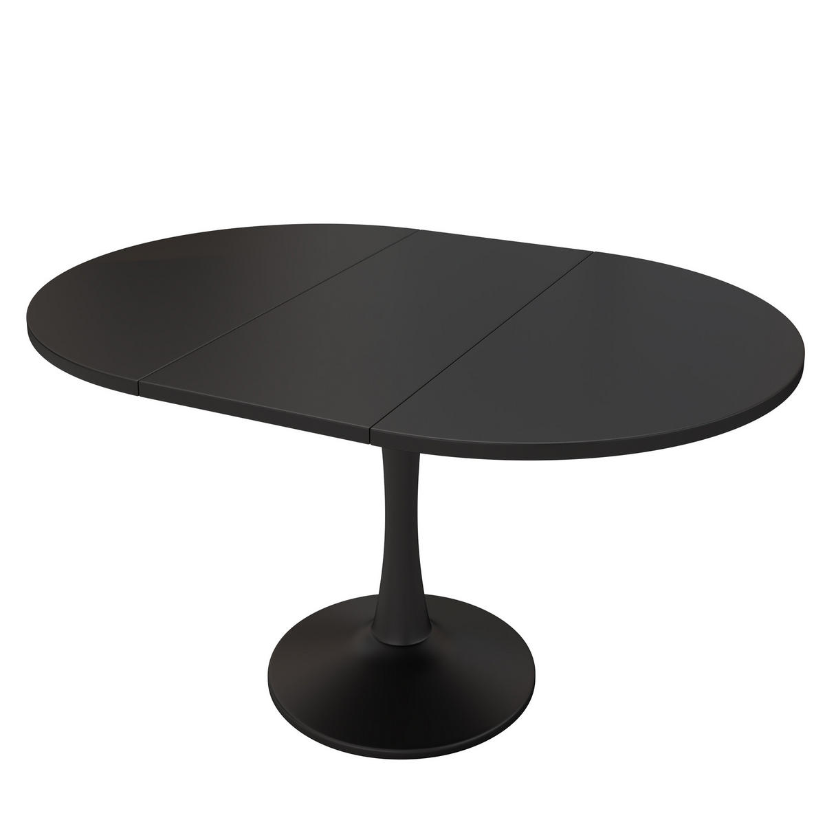 ESSTISCH 100/140/100 cm in Schwarz, aus MDF, ausziehbar und oval - Schwarz, Holzwerkstoff (100/140/75cm) - Flora Grace