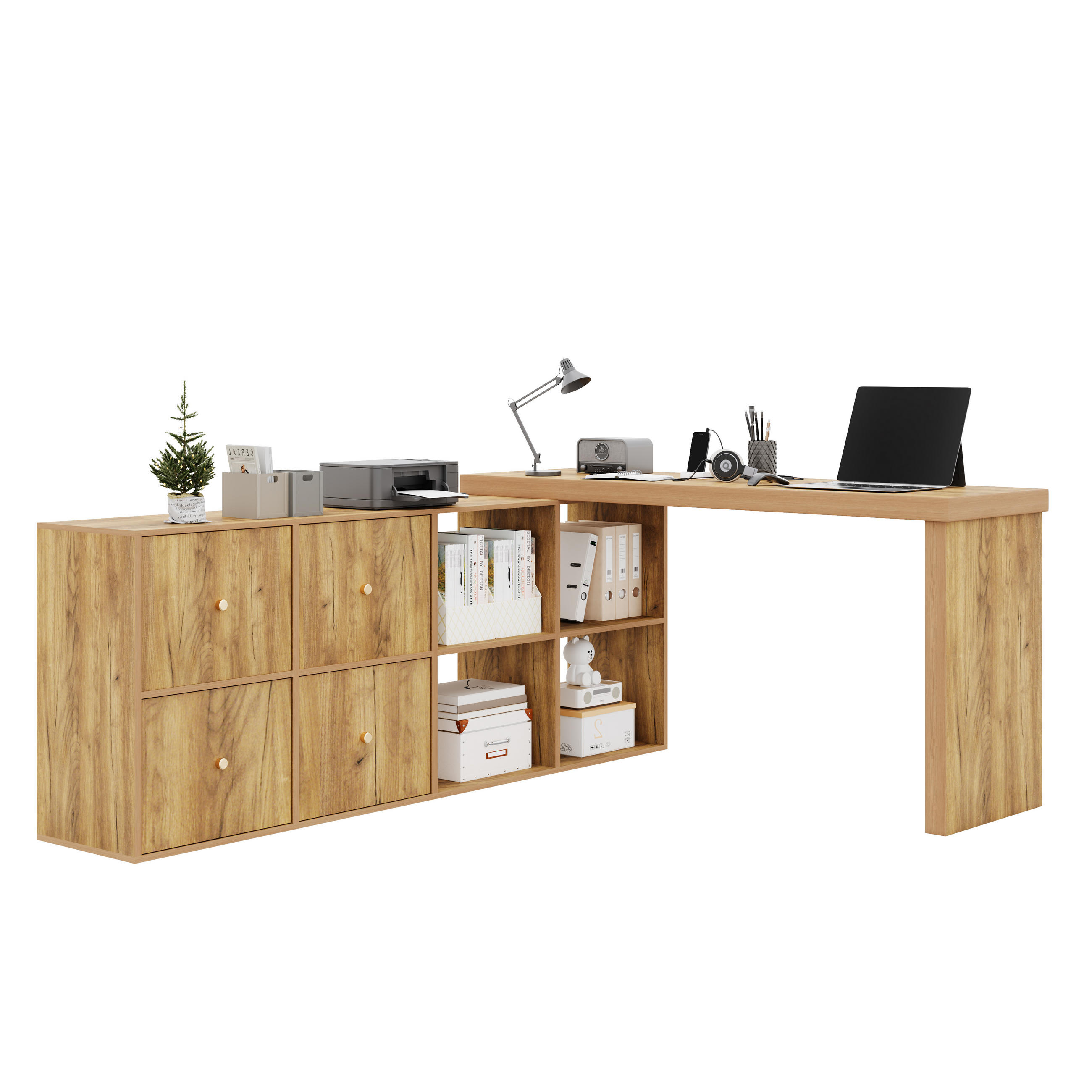 Flieks Eckschreibtisch Eiche 140x78x35 cm