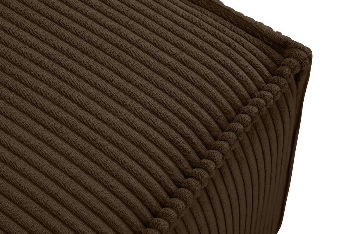 SITZPOUF NAPI gefederte Sitzfläche, dunkelbraun - Dunkelbraun/Schwarz, Textil (83/45/83cm) - KONSIMO®