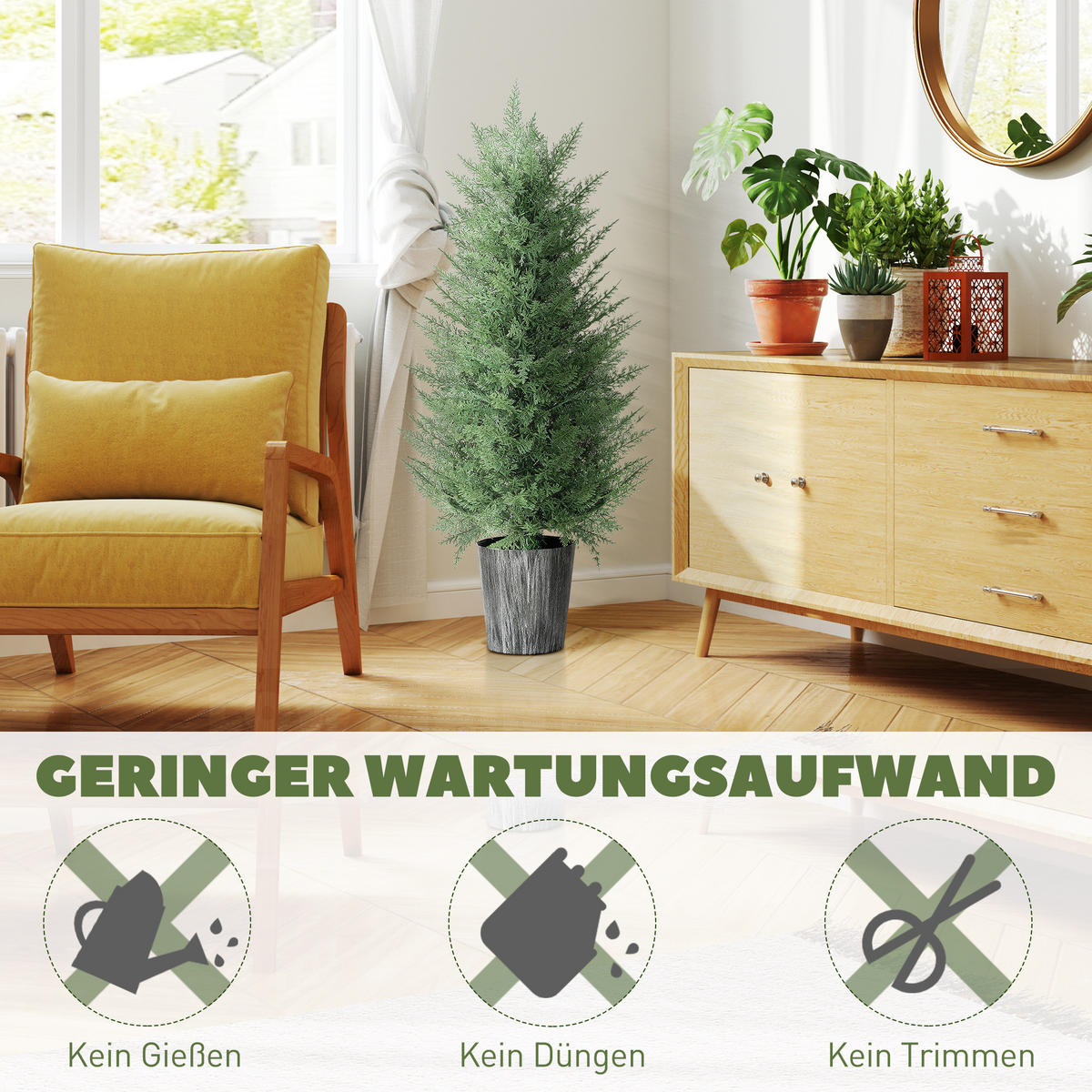 KÜNSTLICHE Pflanzen Grün 15.0/15.0/90.0cm - Grün, Kunststoff (90cm)