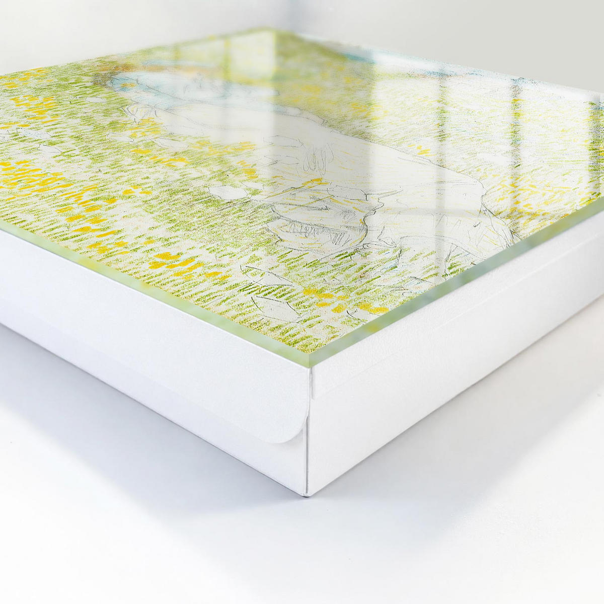 SCHLÜSSELBOX Weiß 30x30 cm – Türöffnung nach rechts - Idyllische Ruhe - Grün, Metall (30/30/5cm) - TULUP