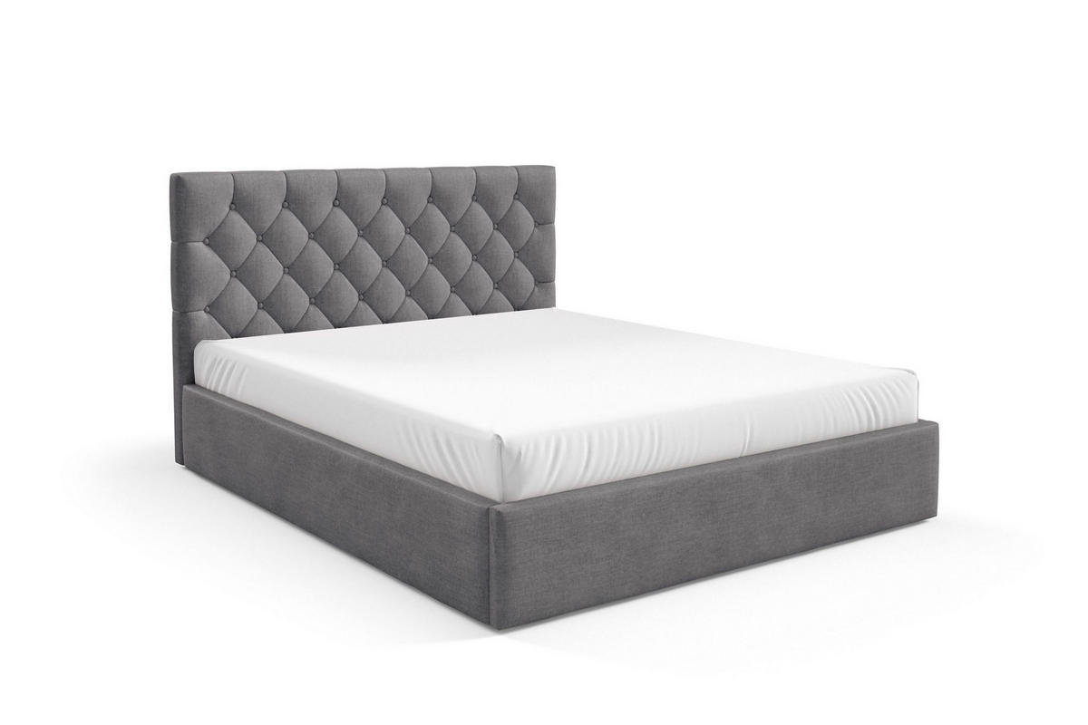 POLSTERBETT BEZA IV - Dunkelgrau - Dunkelgrau, Holz/Textil (160/200cm) - AN-Moebel 4u