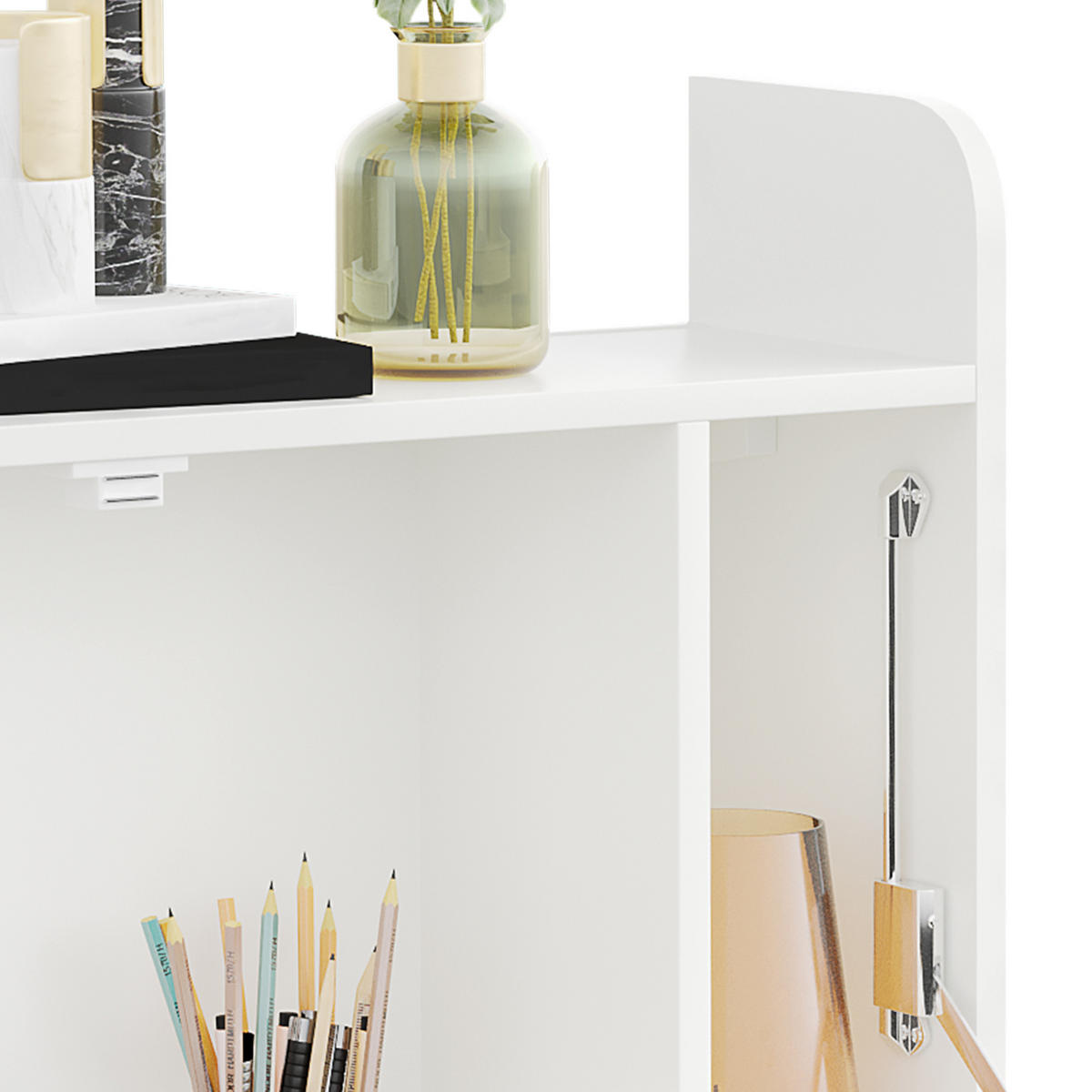 SCHREIBTISCH Wandmontiert und klappbar mit Stauraum 77/20/51 cm - Weiß, Holzwerkstoff (20/77/51cm) - PANGIVO
