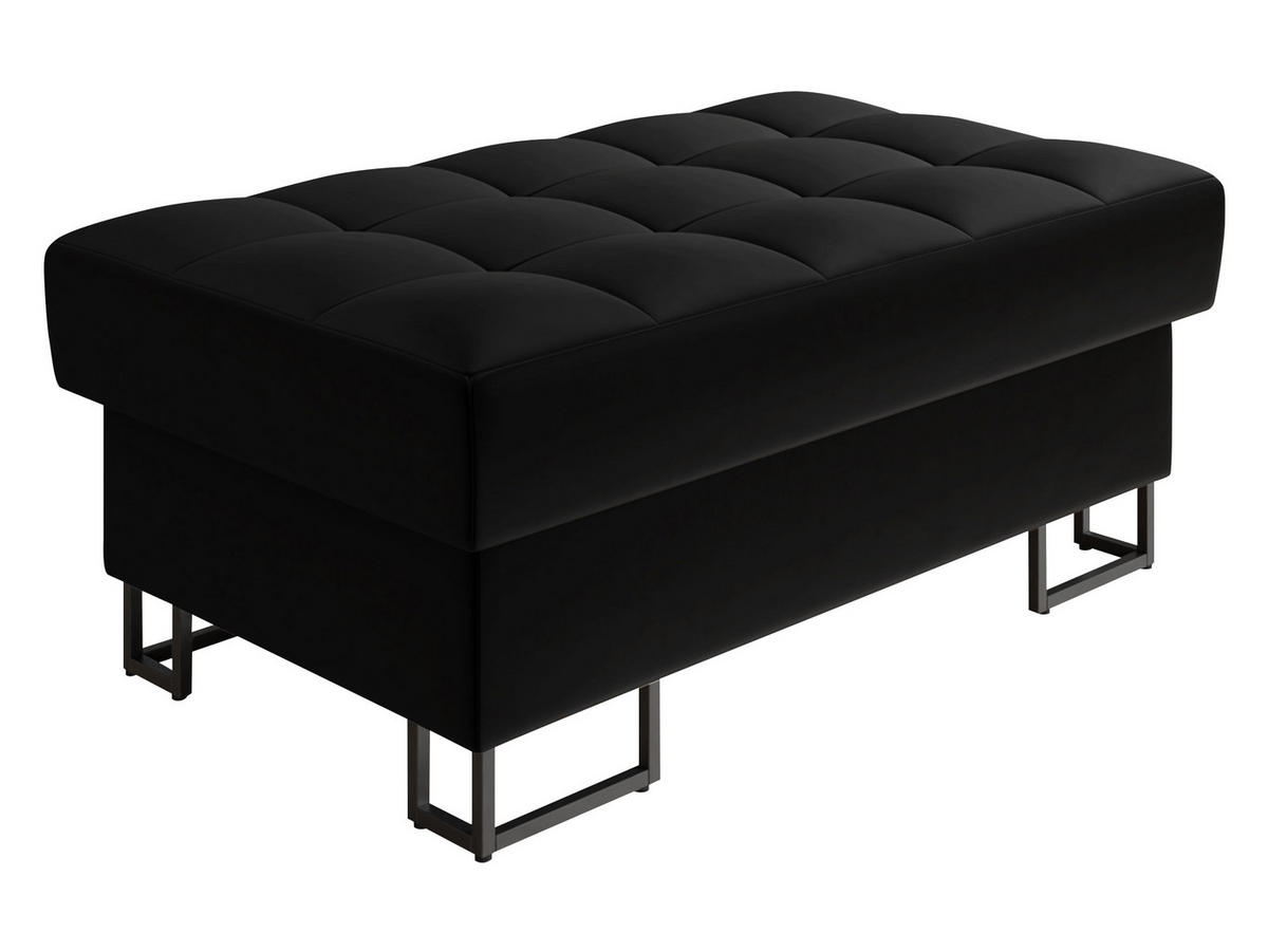 POLSTERHOCKER Laris - Schwarz, Holz/Textil (106/44/67cm) - MIRJAN24