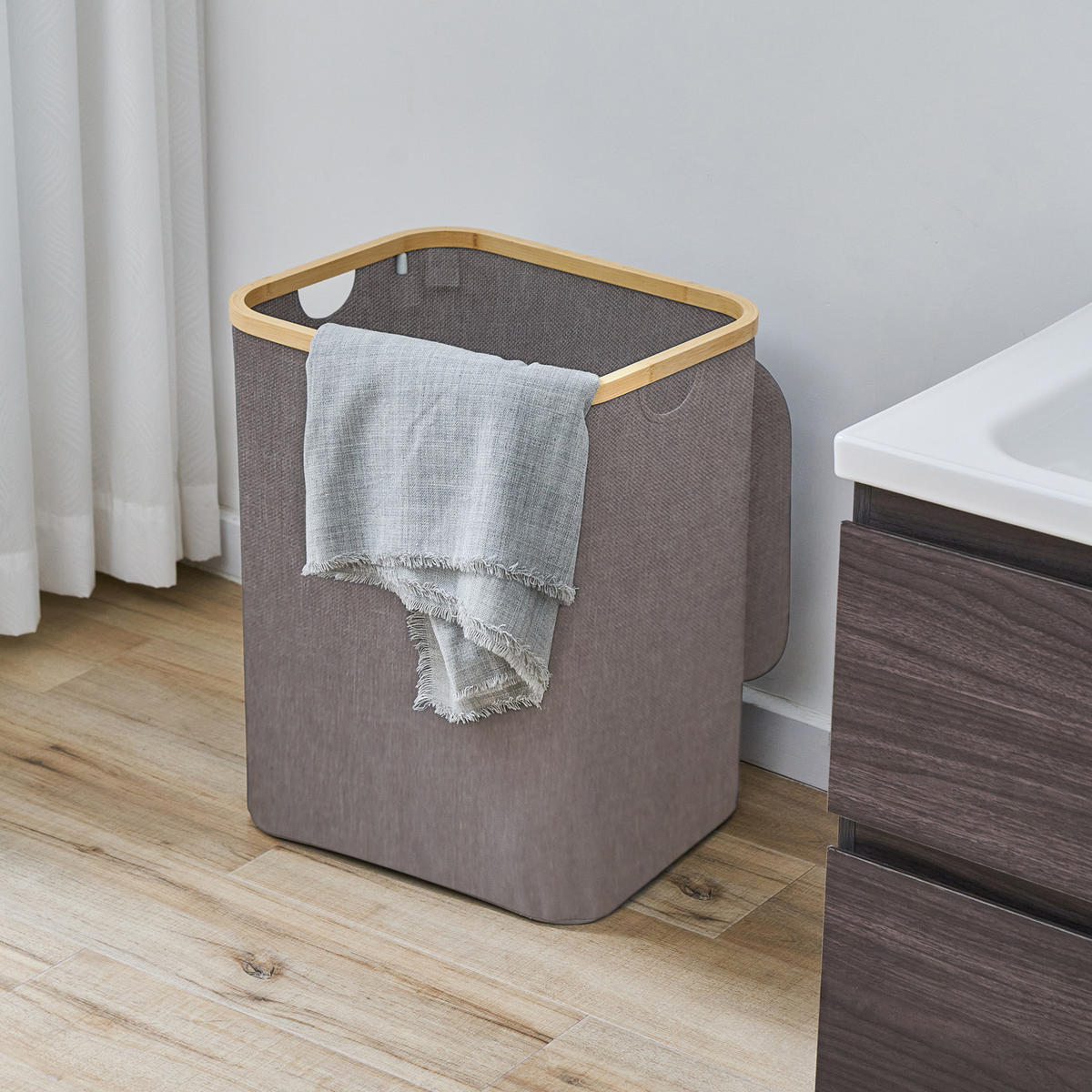 WÄSCHEKORB SADE Grau - Grau, Textil (40.5/50/34.5cm) - SVITA