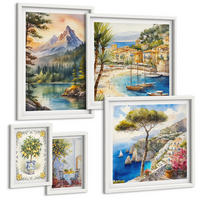 BILDER SET 5er Set - 50x50 cm & 20x30 cm & 40x60 cm Weißer Rahmen - Zitrusfrüchte aus Italien - Weiß, Kunststoff (40/60cm) - TULUP