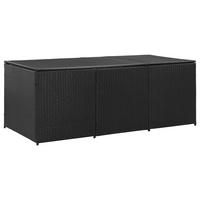 GARTENBOX Poly Rattan 180x90x70 cm Schwarz - Schwarz, Holz (180/70/90cm) - furnicato