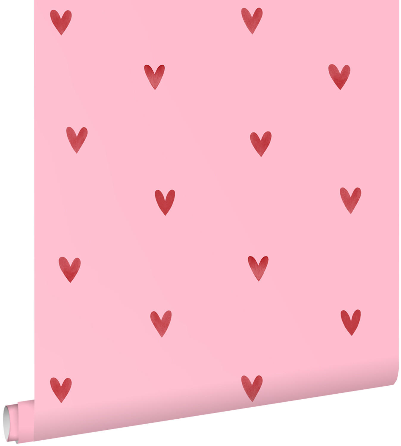 TAPETE Herzchen 50 x 900 cm - Pink, Papier (50/0.1cm) - ESTAhome