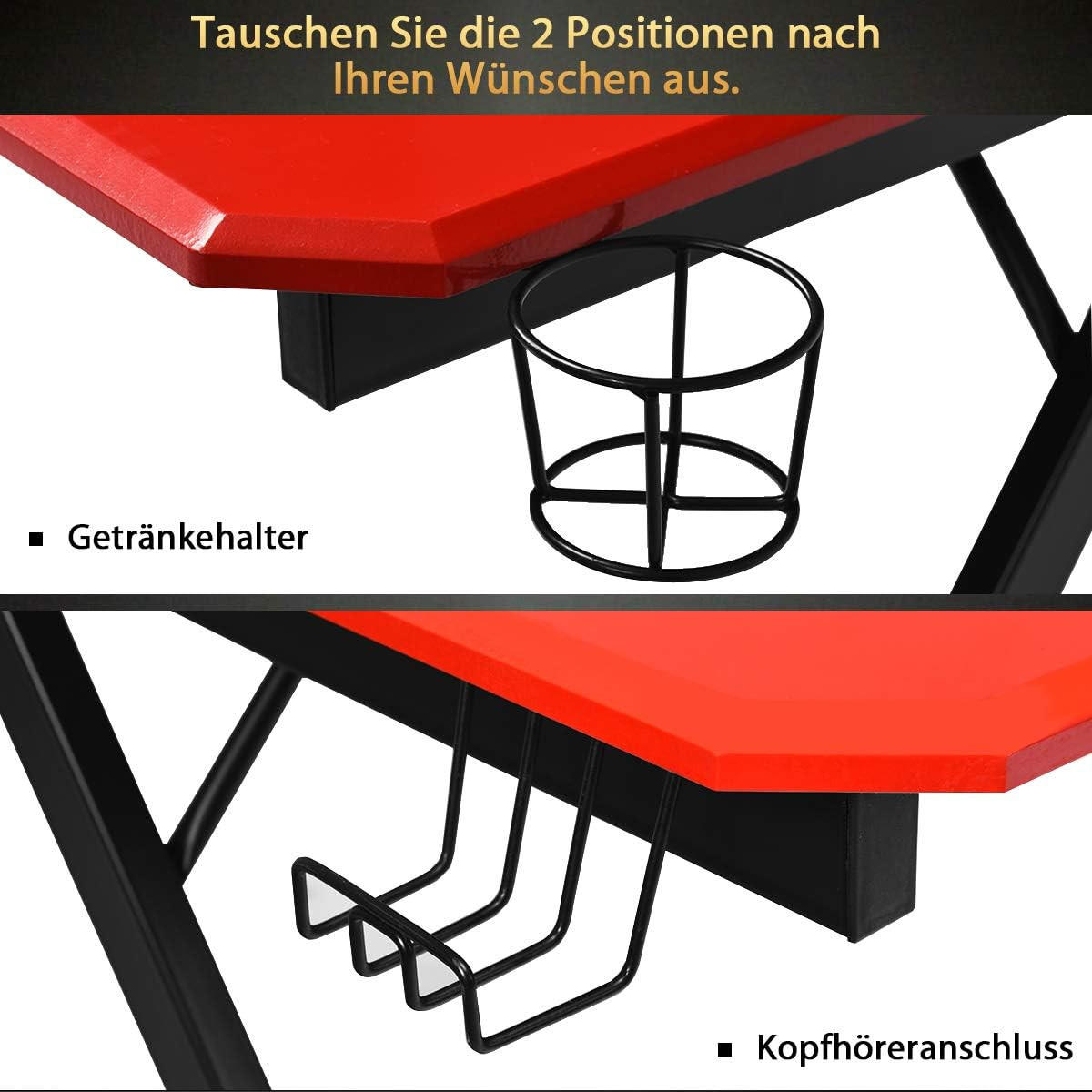 DATORBORD Rött - Multicolor, Träbaserade material (60/120/76cm) - COSTWAY