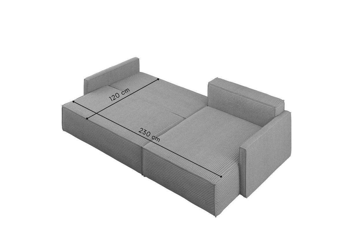 SCHLAFSOFA Carlos, Ecksofa L-Form mit schlaffunktion und bettkasten Stoff Poso Silber Rechts - Silberfarben, Holz (250/83/142cm) - Kaiser Möbel