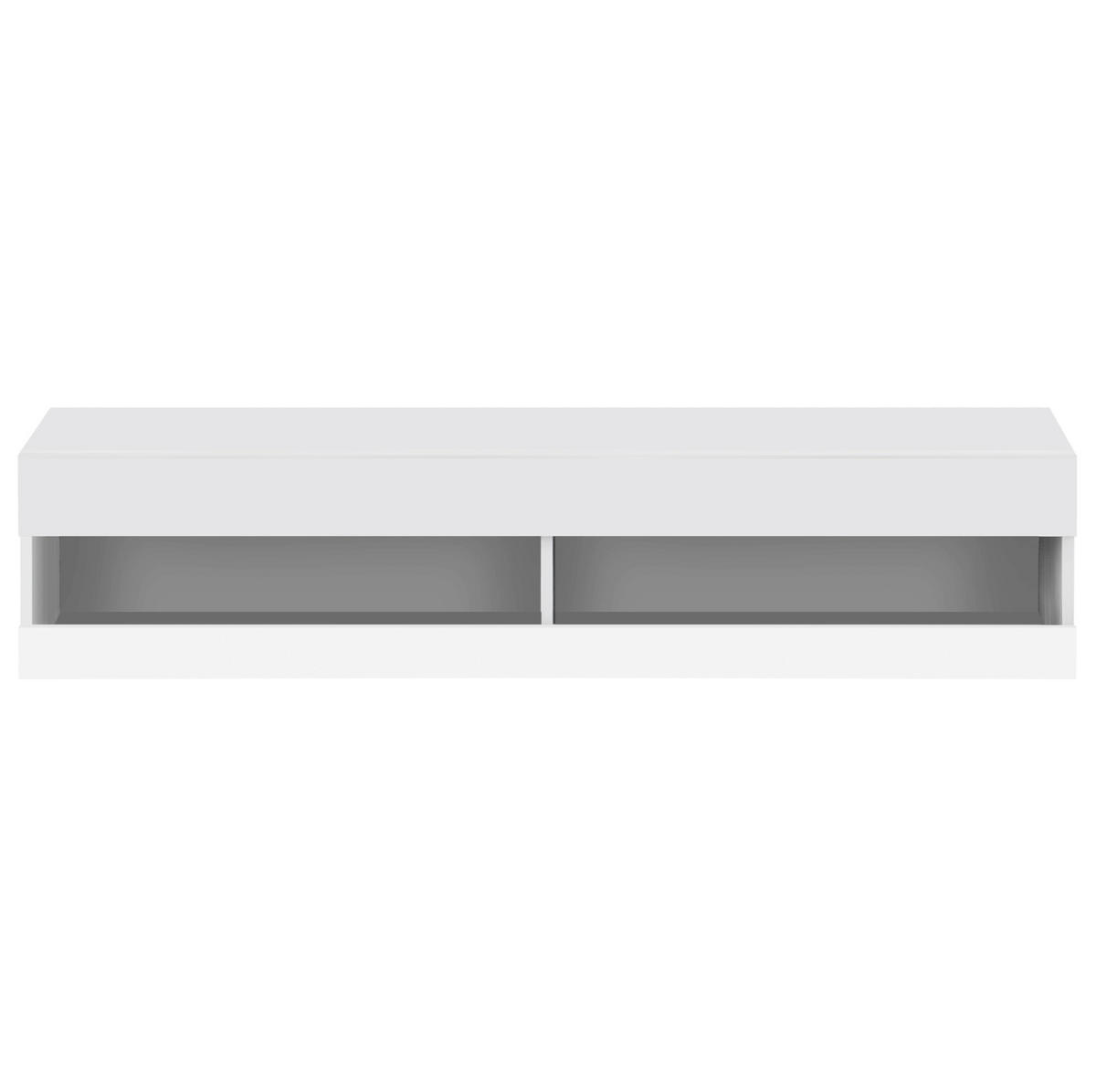 TV-LOWBOARD 140/40/30,5 cm Weiß aus MDF mit LED-Beleuchtung - Weiß, Holzwerkstoff (140/30.5/40cm) - OKWISH