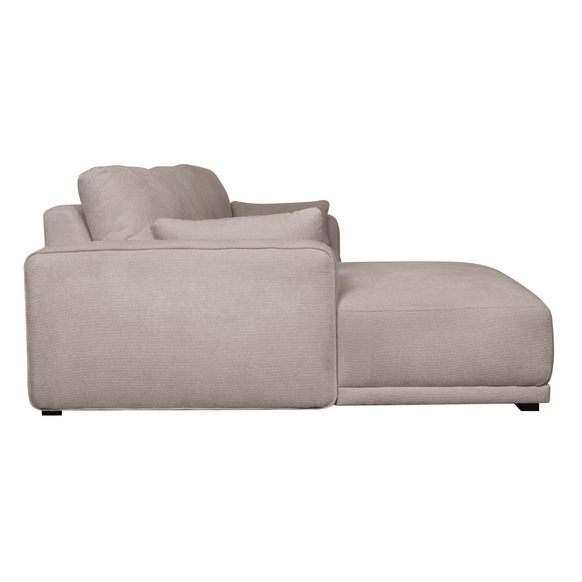 ECKSOFA Webstoff Beige - Beige/Schwarz, Holz/Textil (105/305cm) - Furnhouse