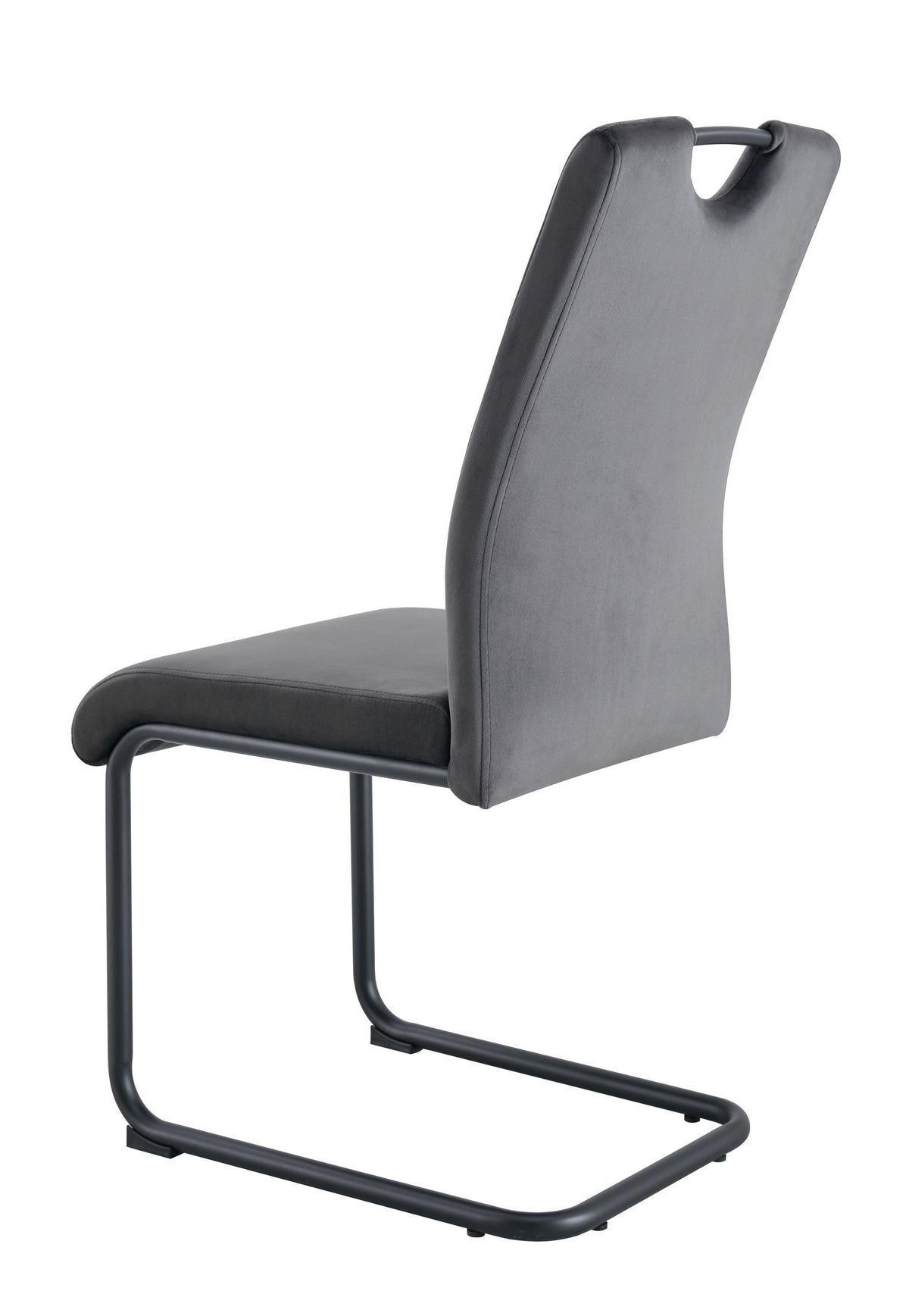 SCHWINGER-STUHL 2er Set Lyon Stühle in Anthrazit - gemütliches Design - B/H/T: 43x98x61 cm - Anthrazit, Textil (61/98/43cm)