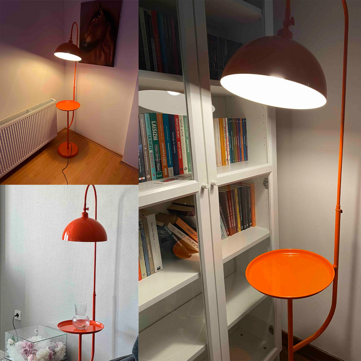 STEHLAMPE Gorkiede aus Metall mit Dimmer und Ablage - Orange, Metall (37/37/170cm) - Bamyum