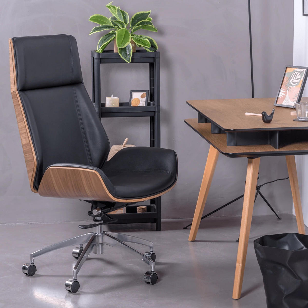 BÜROSTUHL Textil Schwarz - Schwarz, Textil (60/125/60cm) - Nest Dream