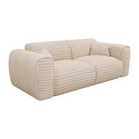 SOFA 3-Sitzer mit Matratze - grob gerippter Cord - Beige - POGNIA - Beige, Textil (216/73/100cm) - Vente-Unique