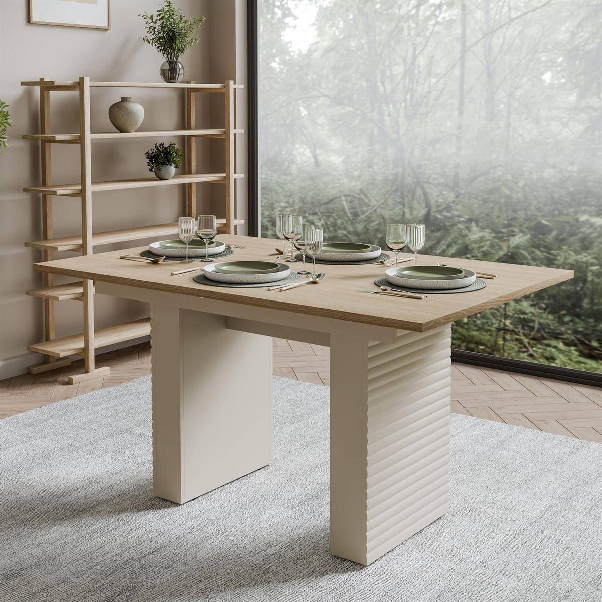 ESSTISCH FLORENCE, ausziehbar von 140–180 cm. - Kaschmir, Holzwerkstoff (90/140/75cm) - Lookway