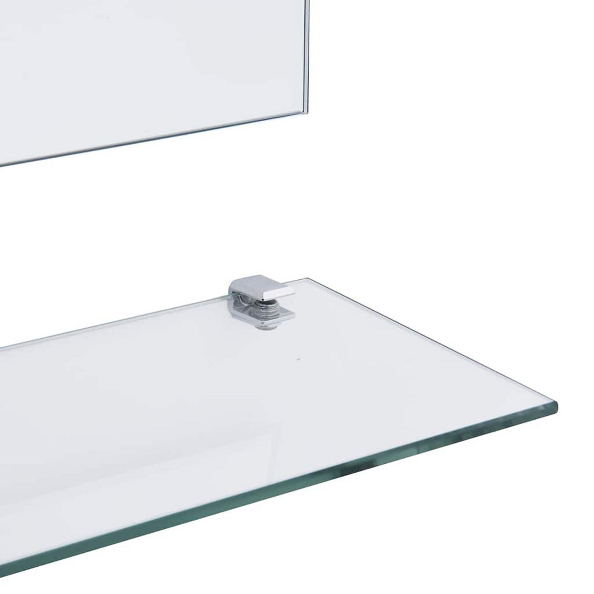 WANDSPIEGEL mit 5 Ablagen Silbern 80×60 cm - Silberfarben, Glas (80/60/10cm) - furnicato