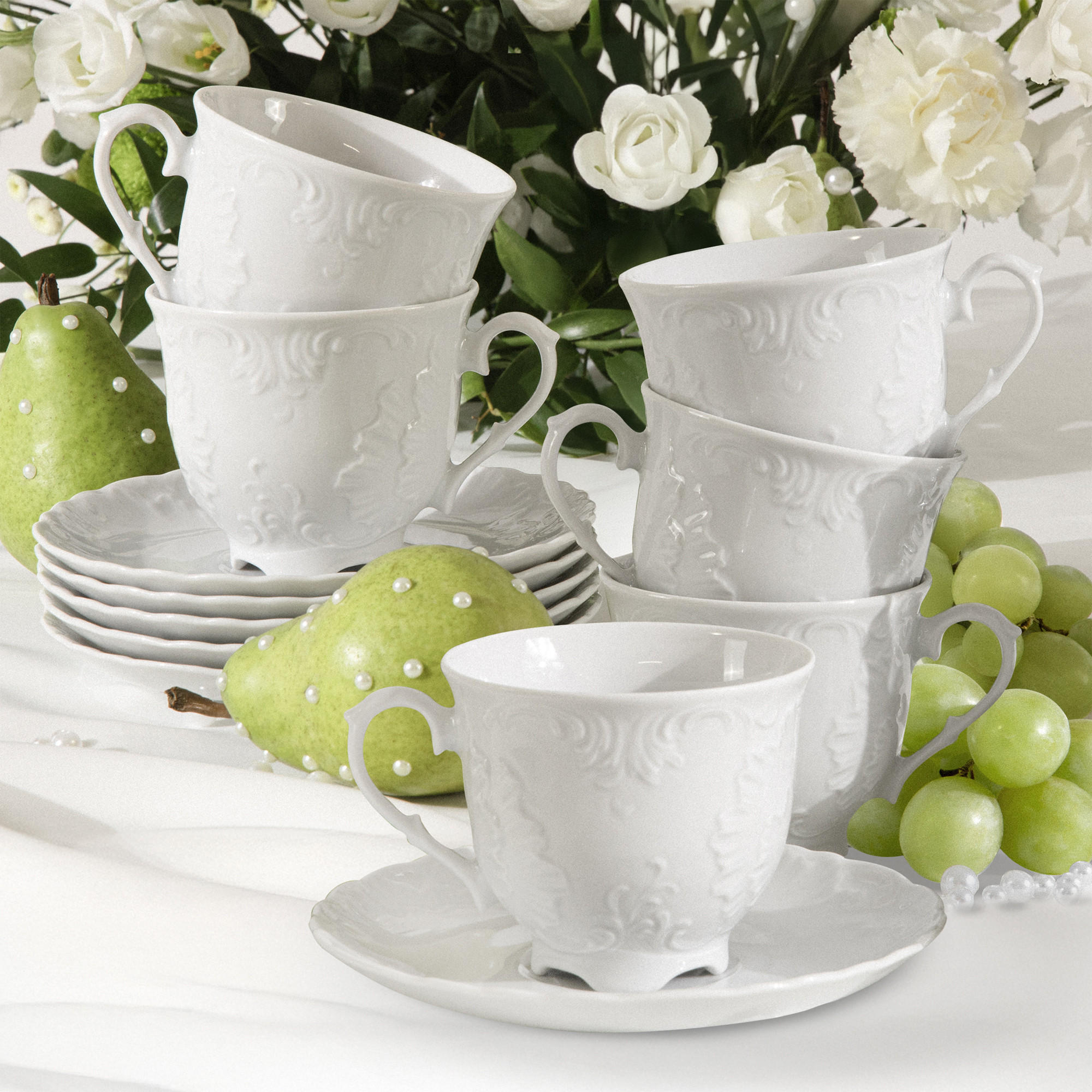 Thumbnail - Konsimo® Teetassen, Weiß, Keramik, Kaffee & Tee, Tassen, Teetassen
