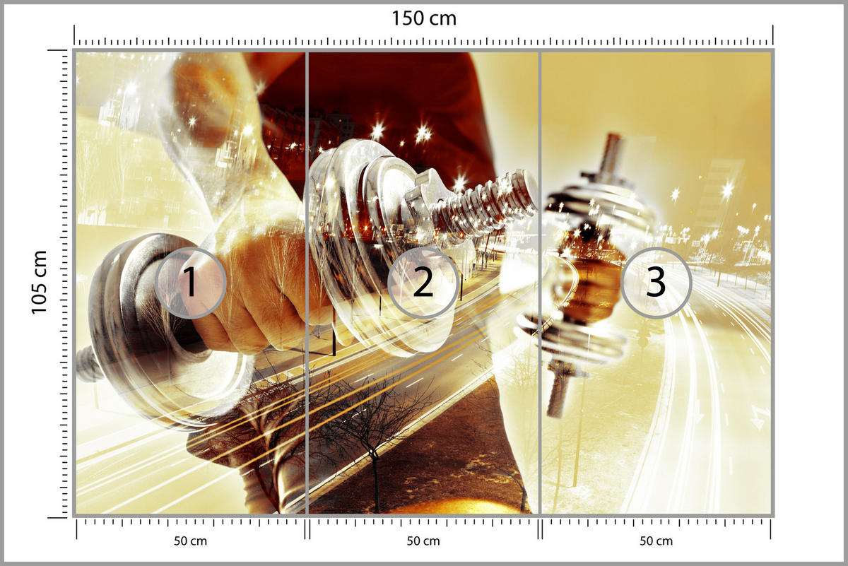 FOTOTAPETA Pre Študentskú Izbu Športovec Muž Mesto Noc Ulica 150 x 105 cm - hnedá/čierna, papier (150/105cm) - Muralo