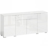 KOMODA MDF bílá lesklá - vysoce lesklá bílá, kompozitní dřevo (40/80/180cm) - HOMCOM