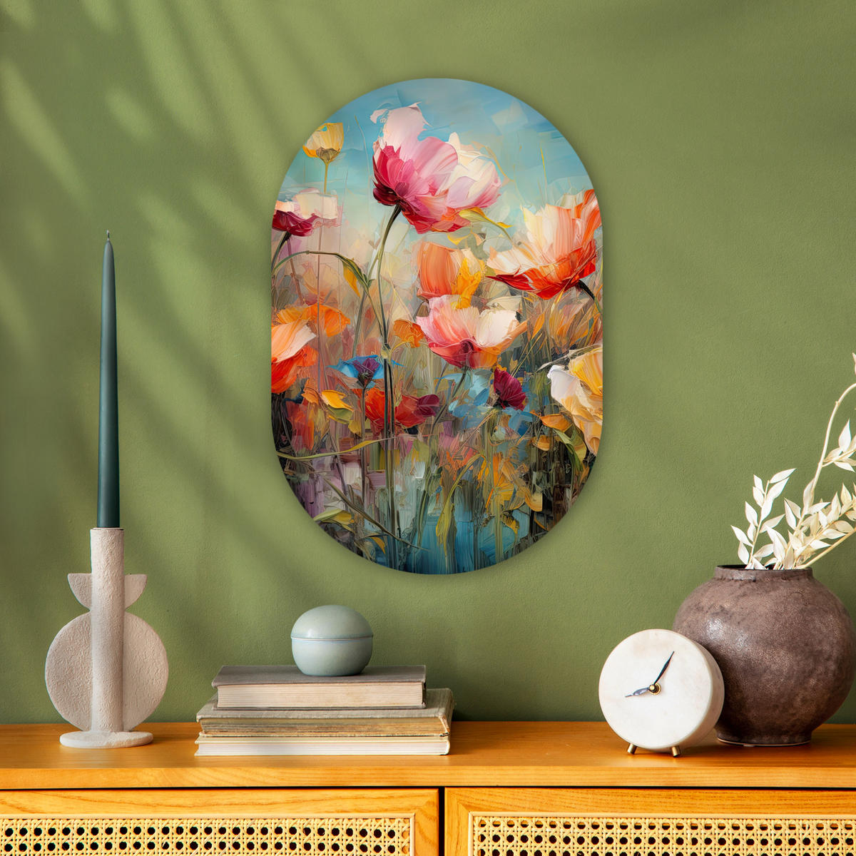 WANDBILD Blumen - Aquarell - Kunst - Botanisch - Natur 40x60 cm - Orange, Kunststoff (40/60cm) - MuchoWow