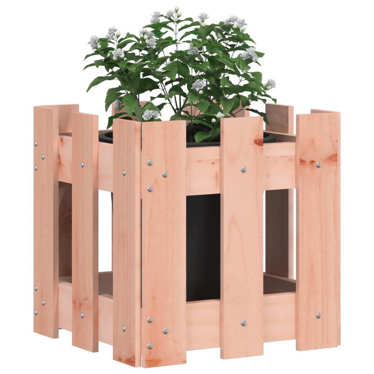 PFLANZKÜBEL Lattenzaun-Design 30x30x30 cm Massivholz Douglasie - Rotbraun, Holz (30/30/30cm)