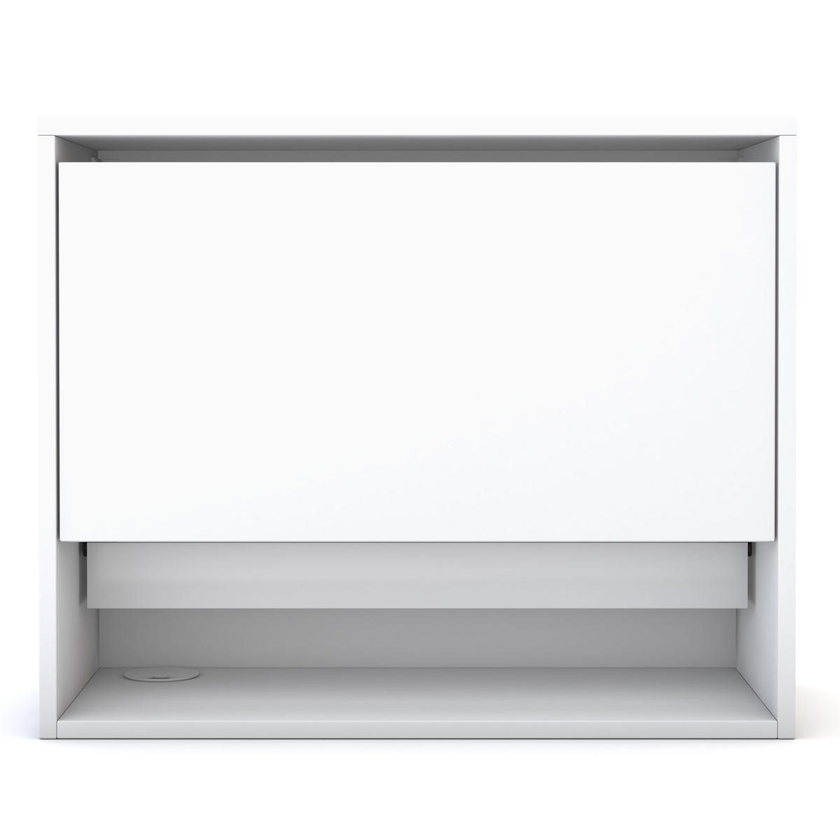 SEKRETÄR, Wandsekretär Wandsekretär Cubas Basic /74-74cm Signalweiß - Weiß, Holz (36/80/65.6cm) - ASSMANN
