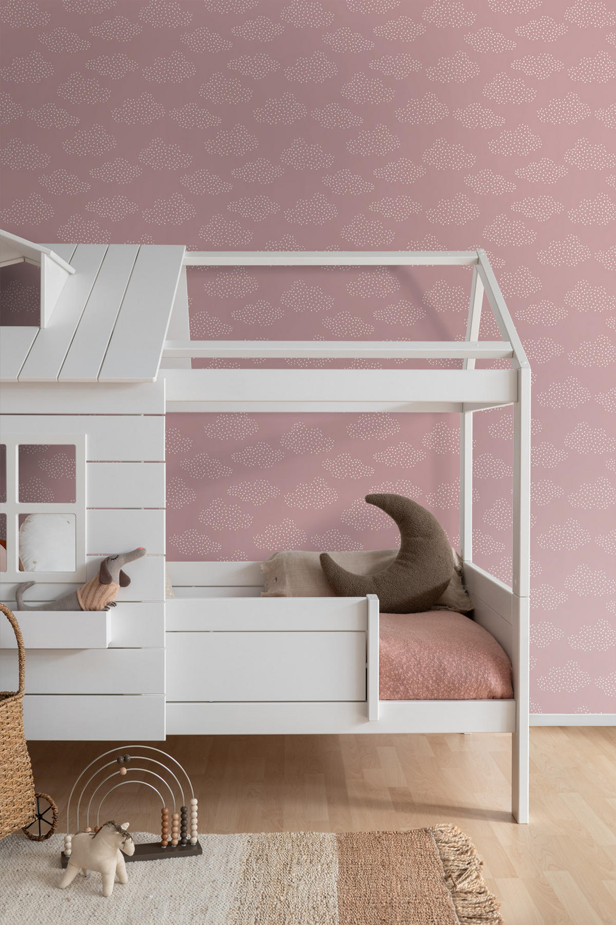 TAPETE kleine Wolken 50 x 900 cm - Pink, Papier (50/0.1cm) - ESTAhome