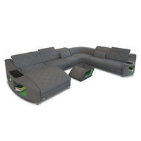 WOHNLANDSCHAFT Stoff Wohnlandschaft Swing Grau Mikrofaserstoff - Grau, Kunststoff (404/90/295cm)