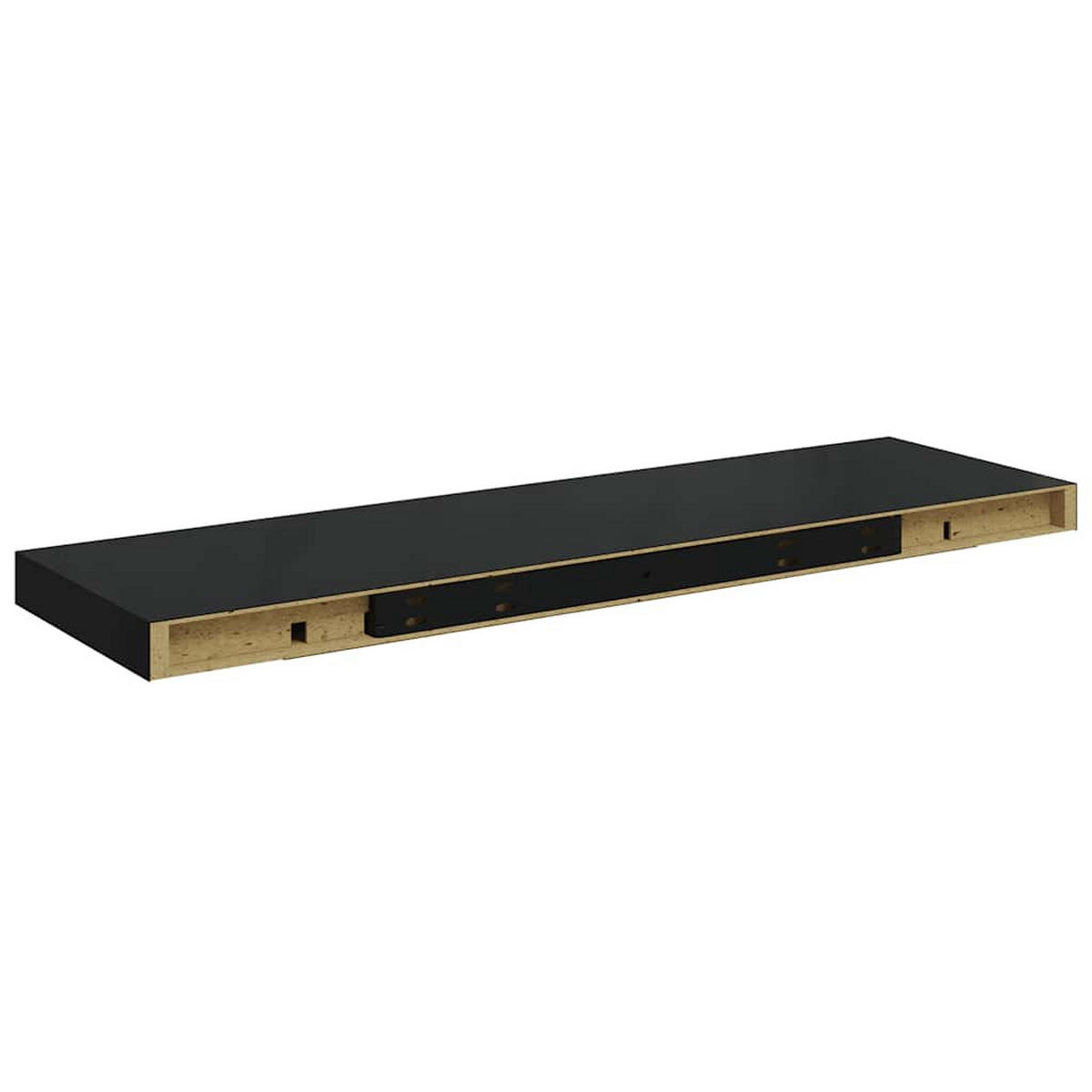 SCHWEBEREGALE 2er set Hochglanz-Schwarz 80/23,5/3,8 Cm Mdf - Schwarz Hochglanz, Holzwerkstoff (23.5/3.8/80cm) - vidaXL