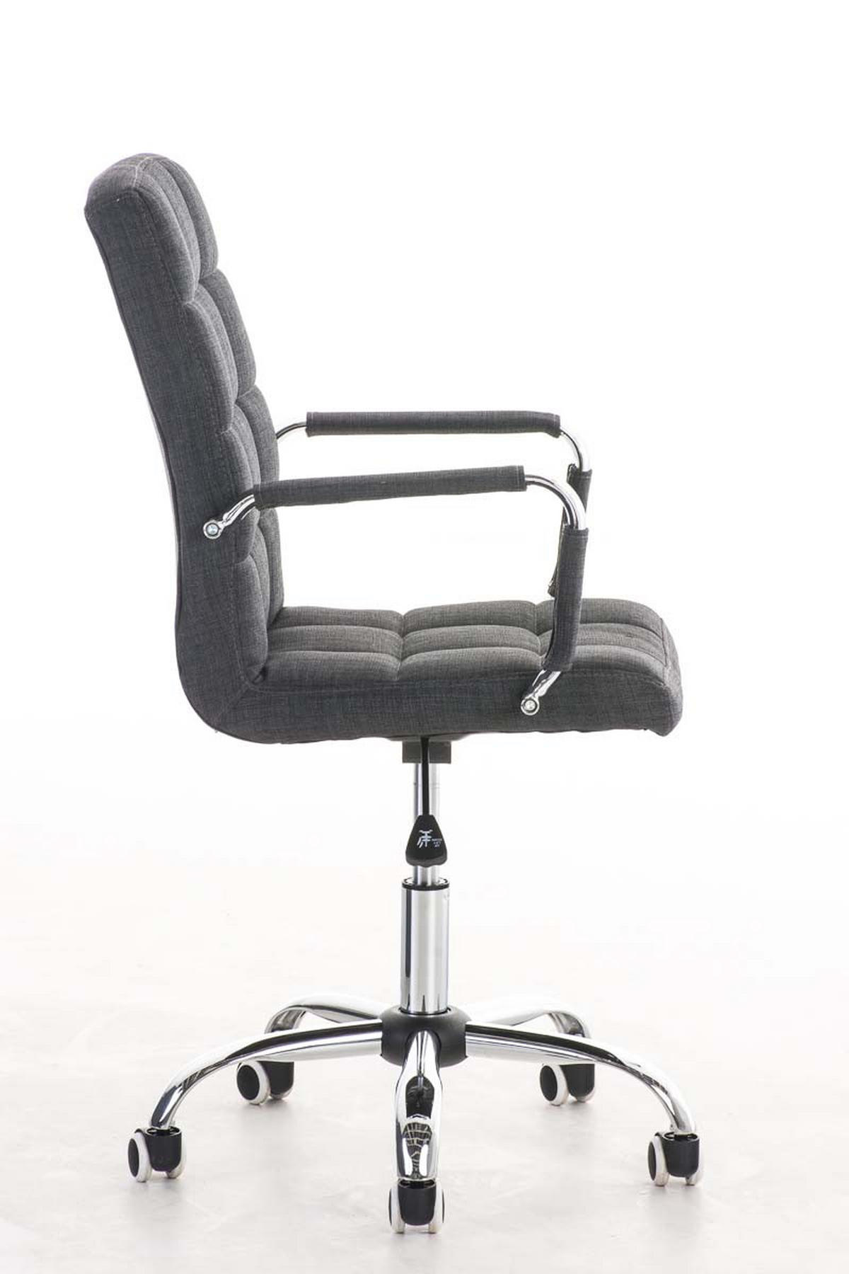 DREHSTUHL Stoff grau - Chromfarben/Grau, Textil/Metall (54/92/59cm) - CLP