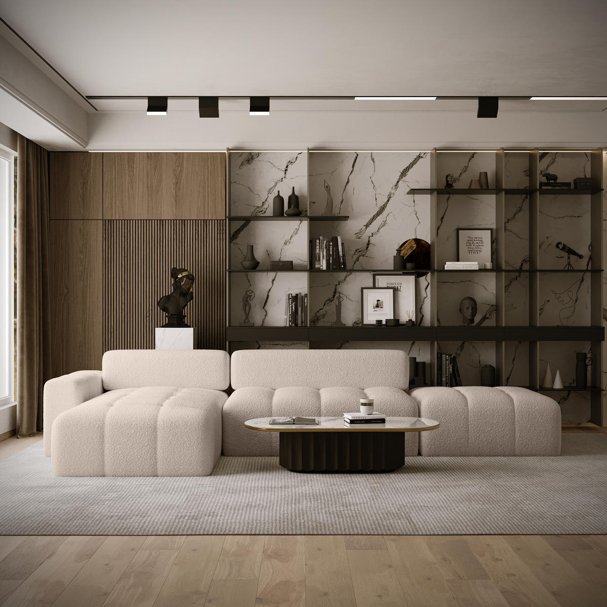 ECKSOFA RIFU LA mit Schlaffunktion, Beige - Beige, Textil (363/185cm) - Fedve