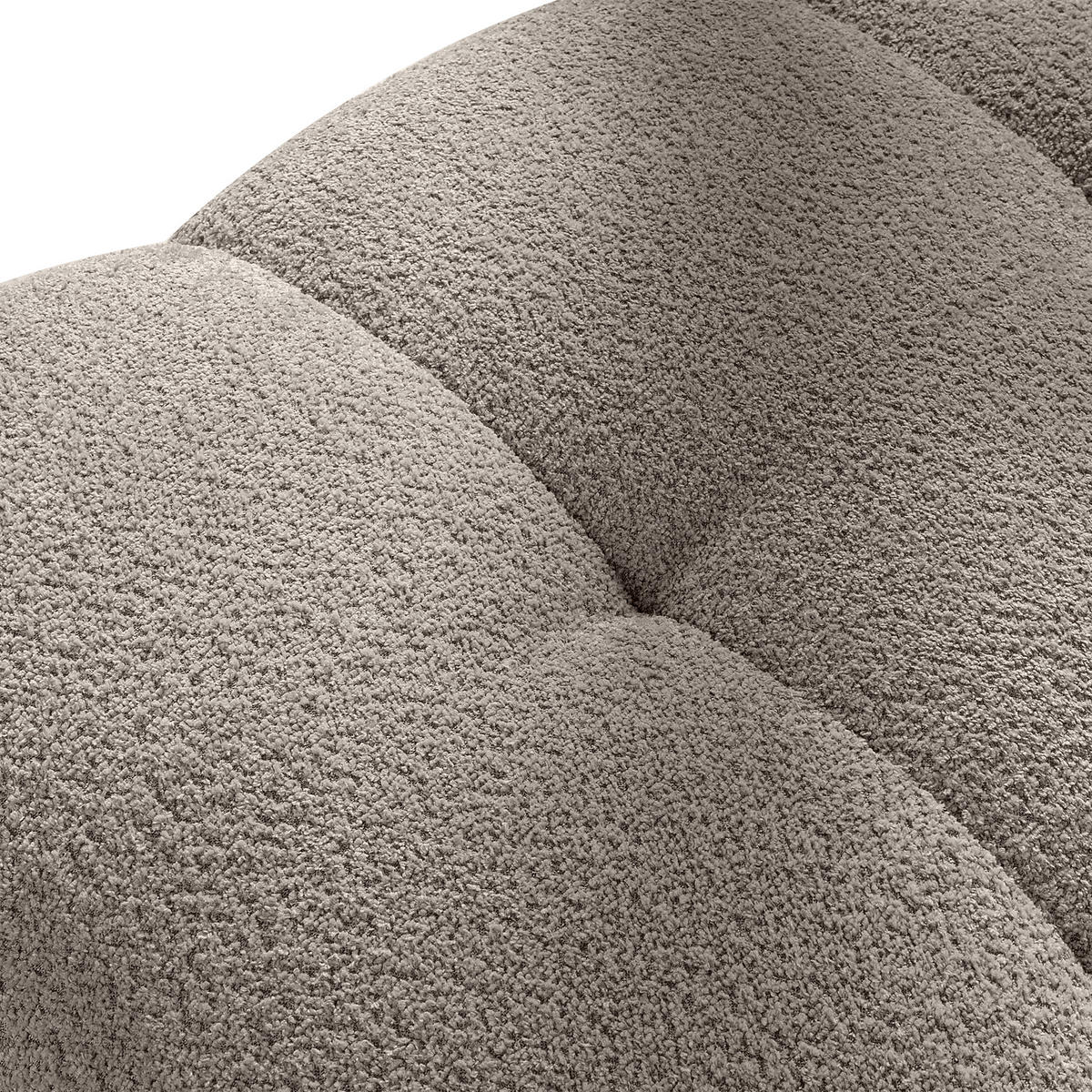 POUF LIRA, Grau, Bouclé - Grau, Holz/Holzwerkstoff (96/43/50cm) - KONSIMO®