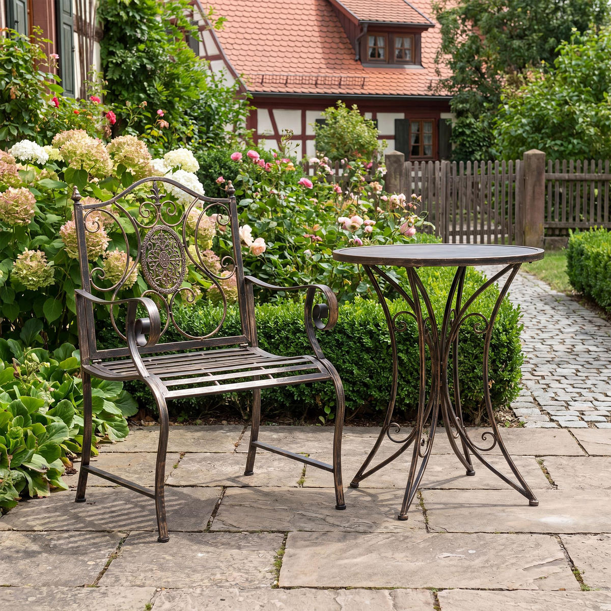 GARTENSTUHL Metall Bronze - Bronzefarben, Metall (62/94/53cm) - CLP