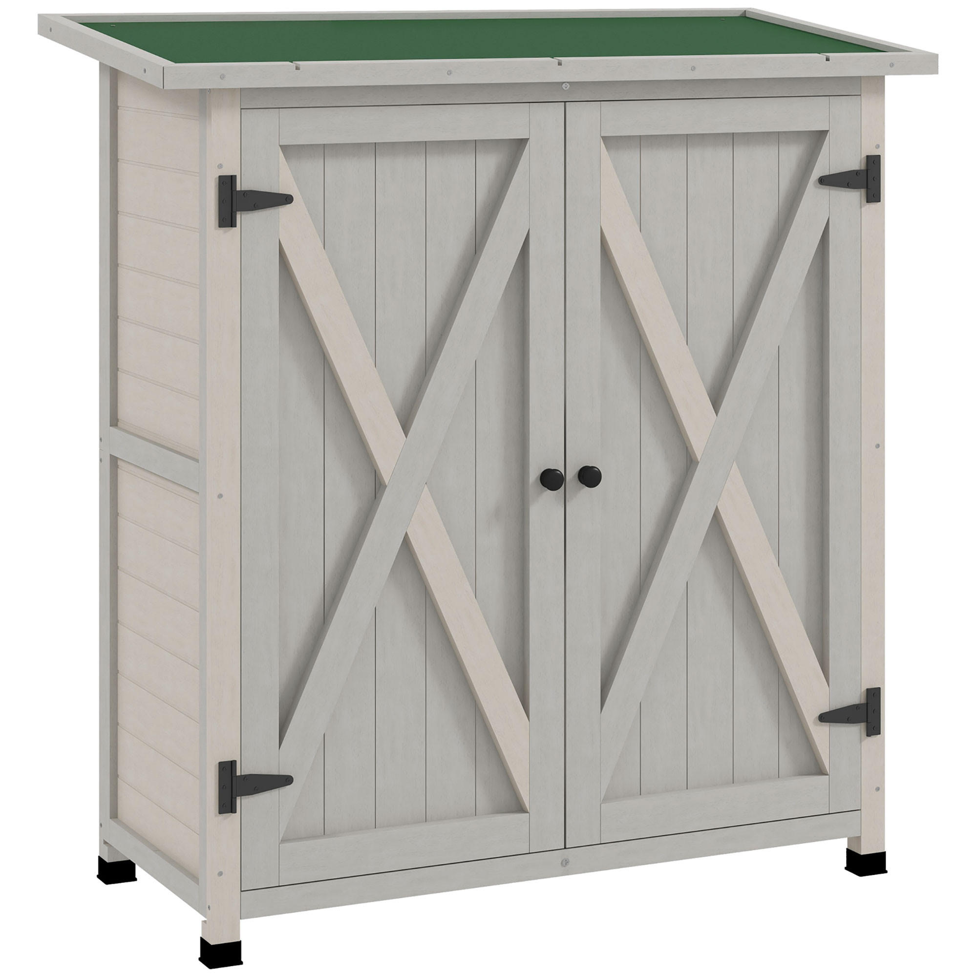 GARTENSCHRANK aus Holz - Hellgrau, Holz (55/117/110cm) - Outsunny