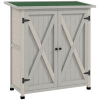 GARTENSCHRANK aus Holz - Hellgrau, Holz (55/117/110cm) - Outsunny