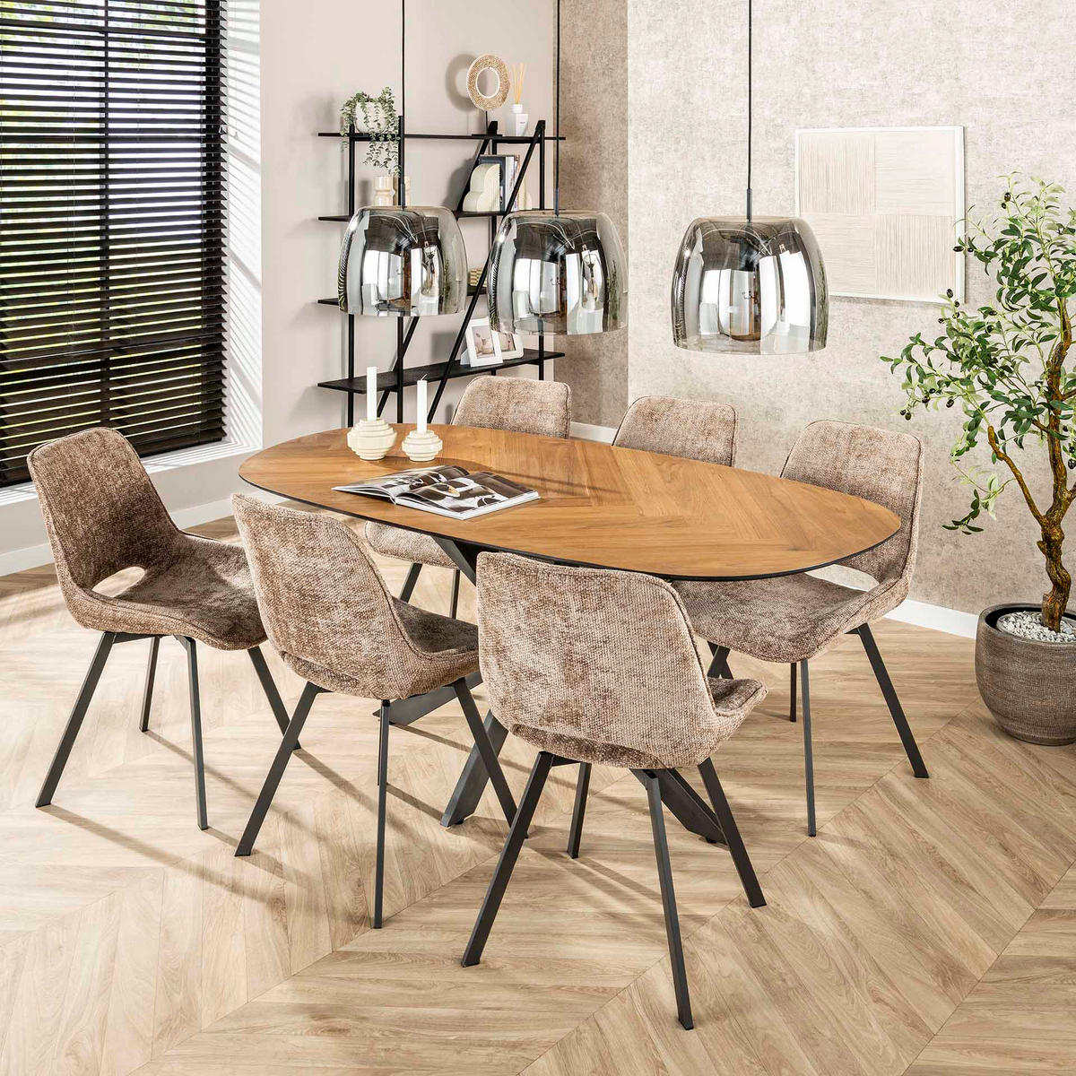 ESSZIMMERSTÜHLE Swivel Grau 62/51/87 cm - Dunkelbraun, Textil (870/620/510cm) - Hoyz Collection