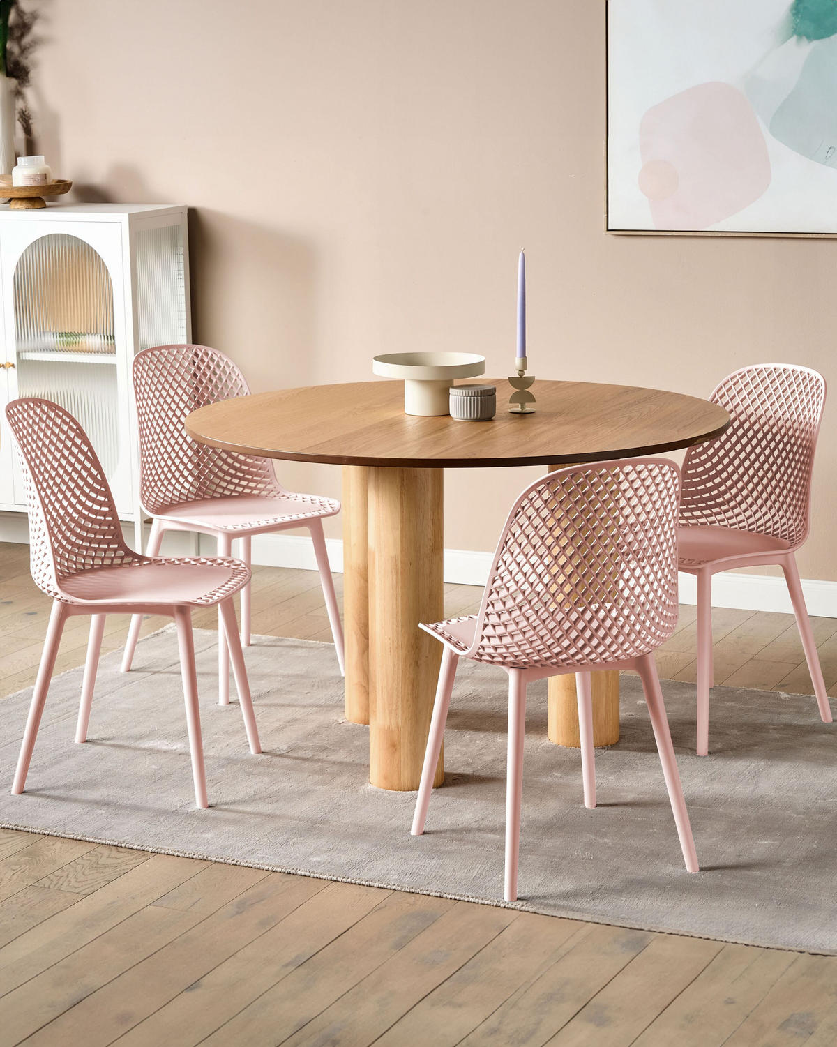 ÉTKEZŐSZÉK 4 darabos Szett Műanyag Rózsaszín Emory - pink, műanyag (45/81/52cm) - Beliani