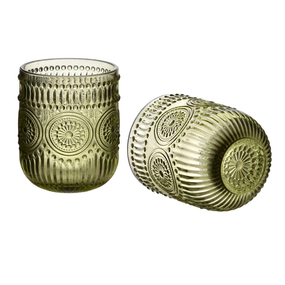 GLÄSER Elise 4er Set grün 7.5/7.5/9 cm Glas - Grün, Glas - Mondex