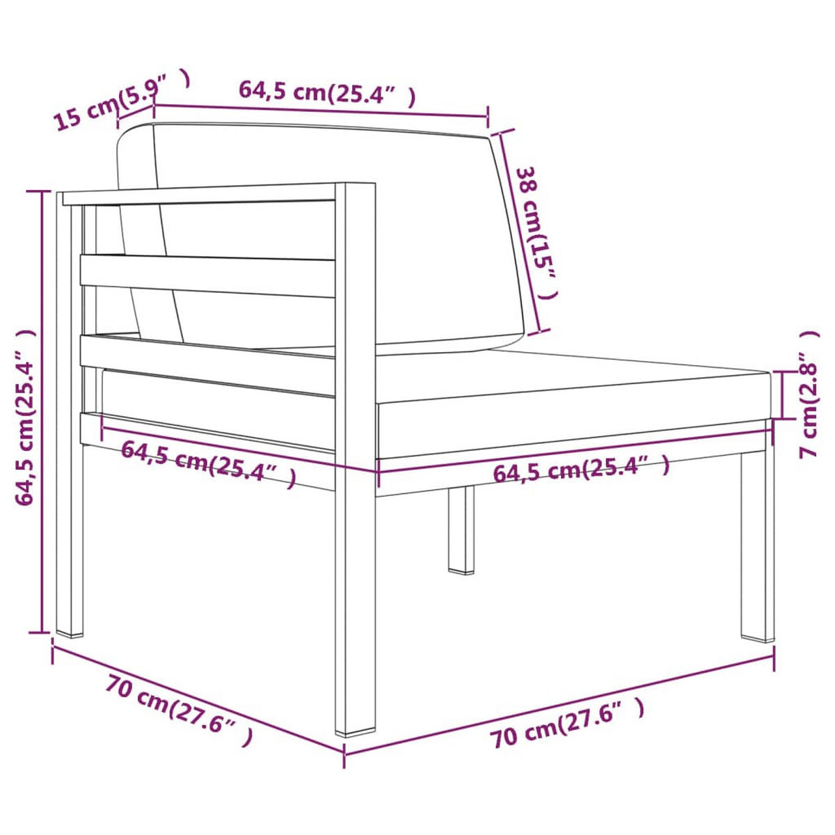 GARTEN-LOUNGE-SET 4Er Set Mit Kissen Aluminium Anthrazit - Anthrazit, Metall - vidaXL