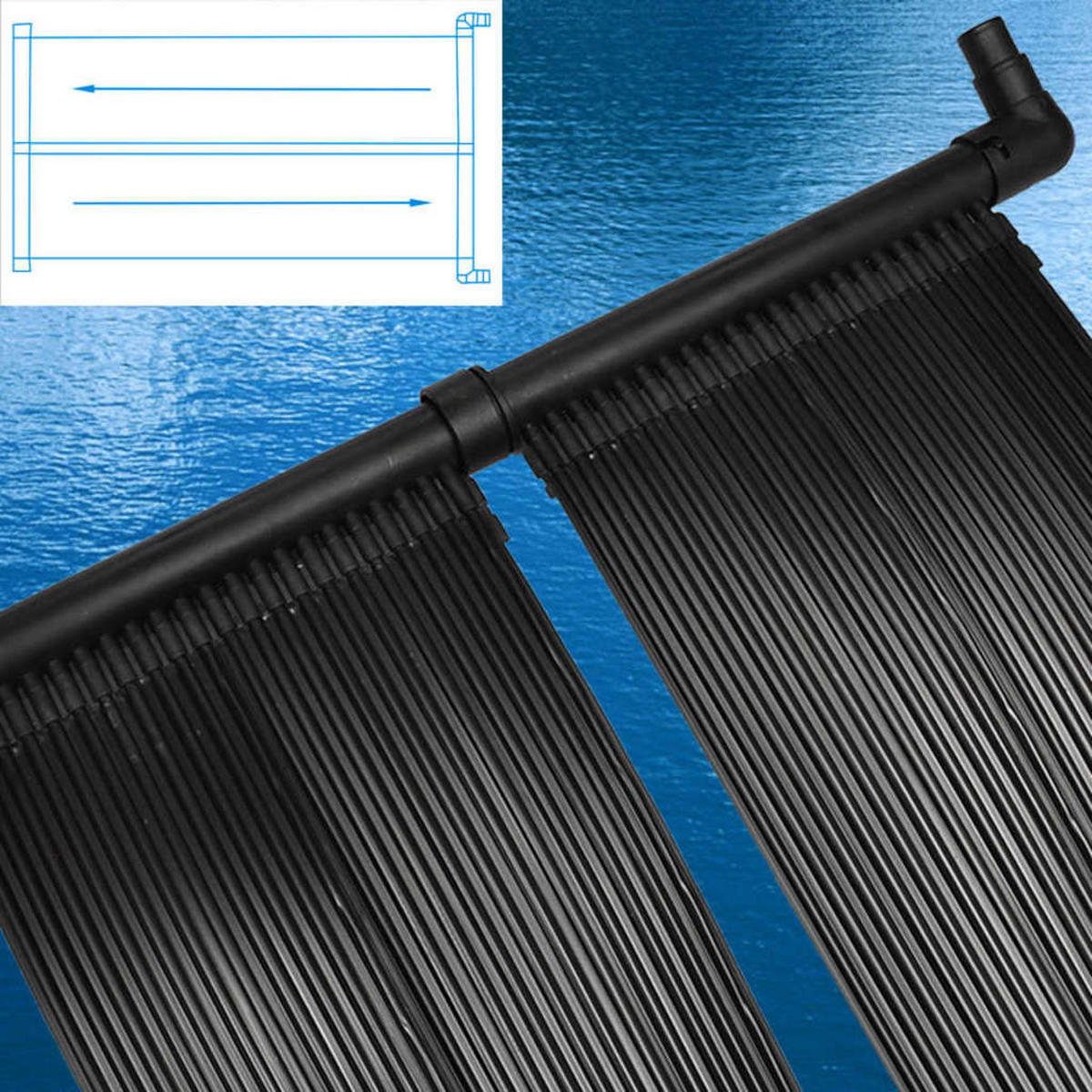 SOLAR-PANEL Für Poolheizung 80/620 Cm - Schwarz, Kunststoff (80/620cm) - vidaXL