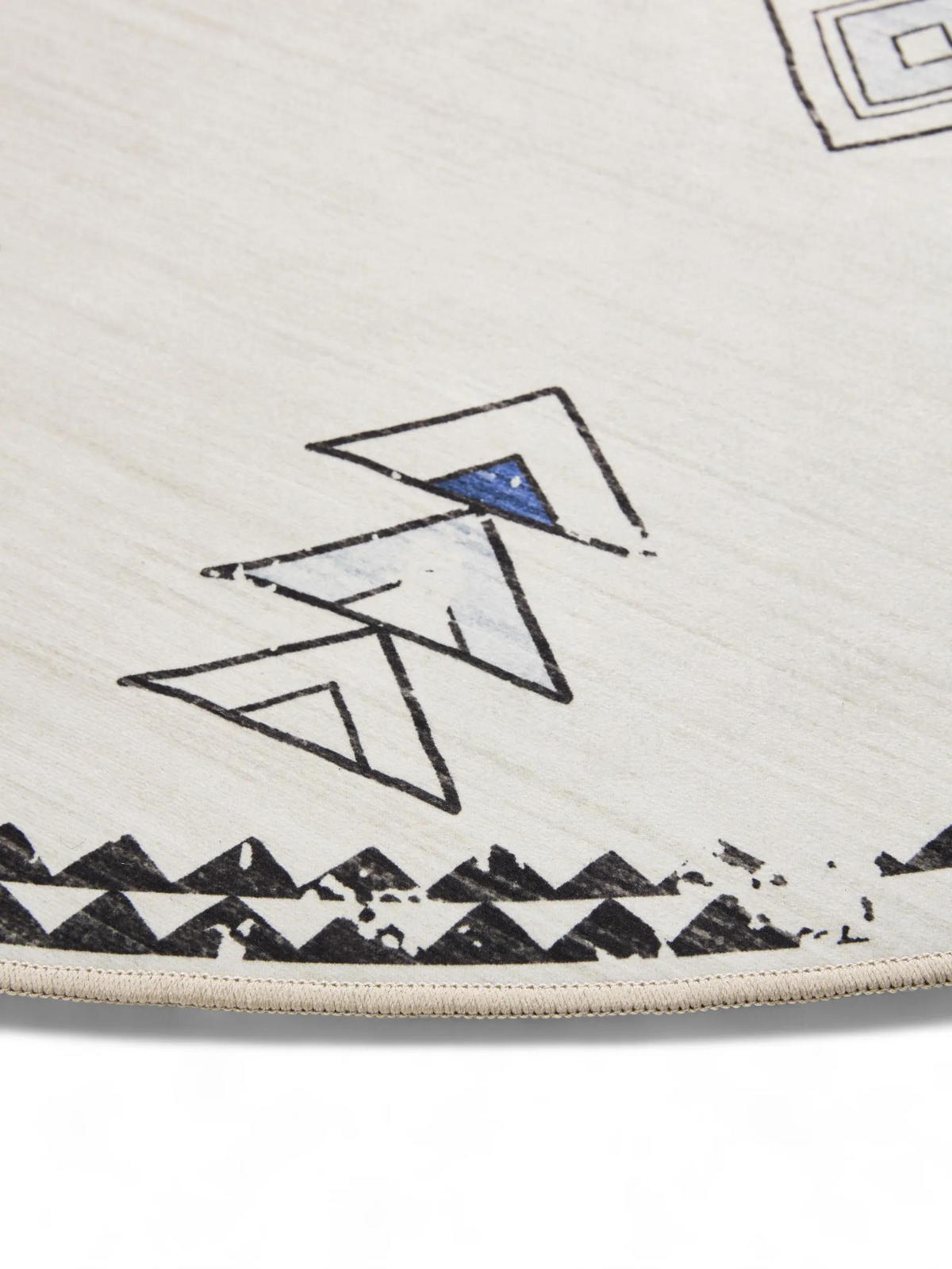 VINTAGE-TEPPICH George waschbar ø 120 cm rund - Beige/Multicolor, Kunststoff (120/120cm) - benuta