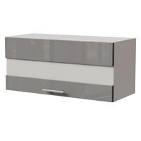 KLAPPHÄNGESCHRANK Essen W4BS/80/LAM Grau Hochglanz / Weiß Matt 80 / 32,5 / 36cm - Weiß/Grau, Holz/Holzwerkstoff (80/36/32.5cm) - Feldmann-Wohnen