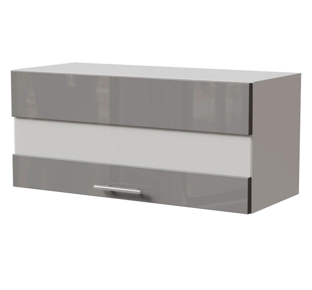 KLAPPHÄNGESCHRANK Essen W4BS/80/LAM Grau Hochglanz / Weiß Matt 80 / 32,5 / 36cm - Weiß/Grau, Holz/Holzwerkstoff (80/36/32.5cm) - Feldmann-Wohnen