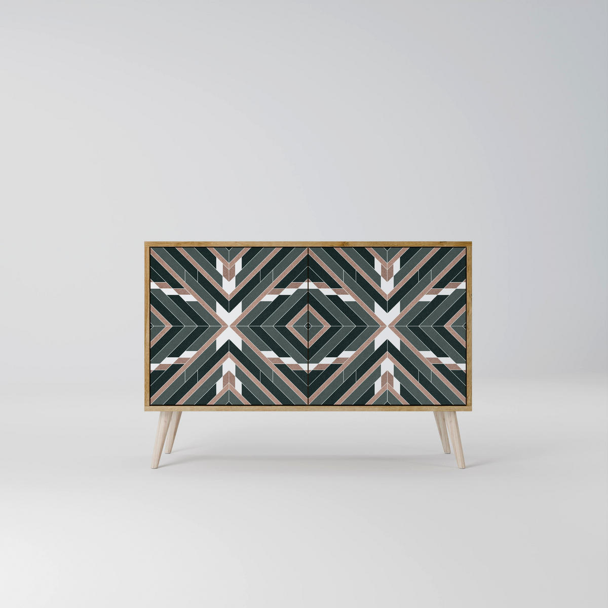 SIDEBOARD DIMENSION DELIGHTS, Eicheneffekt, 111x42x77,5 cm, 2 Türen - Eichefarben/Buchefarben, Holzwerkstoff/Buchenholz (111/77.5/42cm) - SpaceRebels