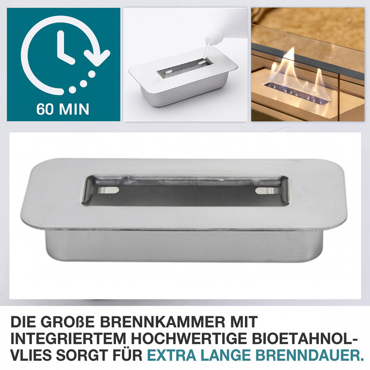 TISCHKAMIN Pyrothea 35/18/15 cm - Schwarz, Metall (18/15/35cm) - ZMH